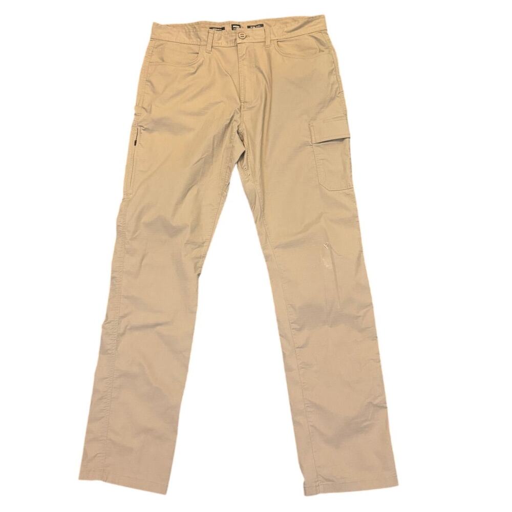 PrAna Zion Men's Khaki Cargo Hiking Pants Stretch Outdoor High Rise Size 36x34